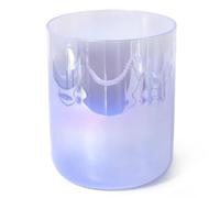 tazón de vidrio de cuarzo transparente, tazón índigo con mazo y junta tórica, tazón de sonido, para curación de sonido, terapia, meditación, mejora la energía (nota B de 6 pulgadas, 432Hz)
