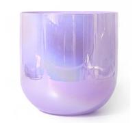 tazón de vidrio para cantar yoga, meditación y curación del sonido, tazón de cuarzo para chakras, con tachuela acrílica y junta tórica, morado (7 pulgadas F nota, 440Hz)