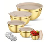 Tazón for mezclar, Tazón de acero inoxidable con tapa y sacapuntas, Juego de tazones de metal, Piezas de repuesto for batidora, Accesorios for asistente de cocina, Tazón de repuesto