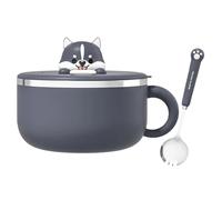 Tazón grande para fideos - 1200 ml con cuchara incluida,Juego de tazón de fideos con tapa,Cocina, Estudiante, Dorm, Apartamento, Comedor