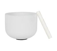 Tazón para cantar Note G de 10 pulgadas de vidrio de cuarzo esmerilado para meditación y sonido con palo