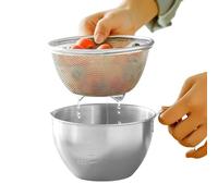 Tazón para Ensalada con Colador - Juego de 3 Bol para Mezclar con Asa - para Cocina, Hogar, Restaurante, Terraza, Jardín, Barbacoa, | Para cocina, hogar, restaurante, jardín, barbacoa, preparación de
