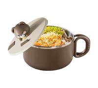 Tazón para Fideos Instantáneos con Tapa y Gran Capacidad 1,2 L con Desagüe