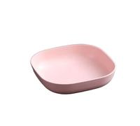 Tazón para mascotas y gatos, cuenco para perros, con forma de media luna, alimentación automática de agua potable, doble tazón para alimentos para gatos (rosa)