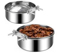 Tazón para Perros de 2 Piezas para Cajas con 2 Pernos Soporte de 7.09 in/6.30 en Cuenco de Agua de Caja de Perros Colgando a Prueba de Acero Inoxidable Redondo de Acero Inoxidable a Prueba de Agua