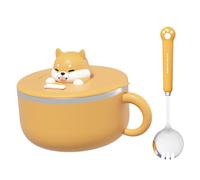 Tazón Ramen - Copa resistente al calor de acero inoxidable 304 con tapa | Tazón de fideos instantáneos de gran capacidad | Preservación de calor: Dorm Kitchen Essentials para estudiantes Oficina del h