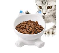 Tazones Altos Para Gatos Diseño Antiderrame Inclinado y Alto con Cara de | Comederos Elevados Interior Gatos Para Mascotas Y Cachorros, Comida Y Bebida, Apartamento, Ciudad, Viaje