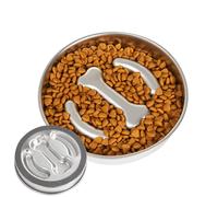 Tazones de alimentación lenta para perros, tazón para perros alimentador lento - Tazón de perro de acero inoxidable para reducir la velocidad de comer,Plato de alimentación saludable anti-tips, cuenca