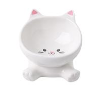 Tazones de alimentación para gatitos de gato - cuencos de gatos cuencos de gatito antideslizantes elevados | Tiltrage Neck Pet Water Bowl elevado Cuenco de gato elevado de cerámica Animal Fichero