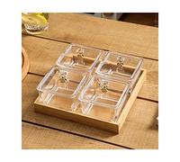 Tazones de Bocadillos Cuatro platos de vidrio cuadrados for refrigerios y chasis for el comedor familiar, platos separados for refrigerios de frutas, platillos for mojar Tazones Para Bocadillos y Sals