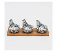 Tazones de Bocadillos Cuenco for aperitivos, cuenco for goteo, cerámica japonesa con plato de madera, aperitivos de frutas secas, plato for dulces, salsa de soja multiusos separada Tazones Para Bocadi