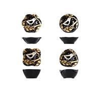 Tazones de Bocadillos Plato for aperitivos, cuenco for condimentos, 4 cuencos for sumergir, juego de salsas de cerámica, cuenco colorido for aperitivos, plato for condimentos caseros de hielo Tazones