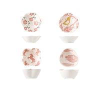 Tazones de Bocadillos Plato for aperitivos, cuenco for condimentos, 4 cuencos for sumergir, juego de salsas de cerámica, cuenco colorido for aperitivos, plato for condimentos caseros de hielo Tazones