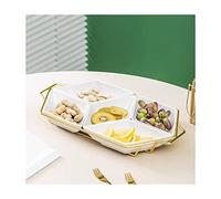 Tazones de Bocadillos Plato y estante de cerámica con cinco rejillas en forma de diamante for el hogar, plato for aperitivos, aperitivos modernos for restaurante, plato de frutas secas for dulces Tazo