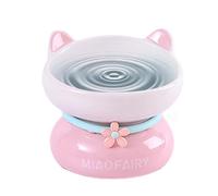 Tazones de comida de cerámica para gatos - 6,1 X 6,1 X 5,12 Pulgadas | Prevención del Reflujo De Vajilla, Inclinada Linda Elevada | Estable para agua y digestión Mejorada, Accesorio