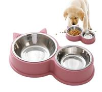 Tazones de Metal para Gatos, Cuencos de Acero Inoxidable para Perros - Cuenco de Comida para Perros de Gato no Deslizante,Accesorios de alimentación para Mascotas espesadas,