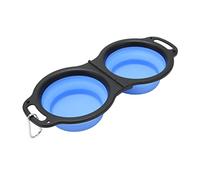 Tazones de Perro Plegables 2 en 1 | Food & Water Bowls sin Perfume en espesas | Tazones de Viaje compactos para Perros/Gatos/Senderismo | con Clip, portátil y Ahorro de Espacio