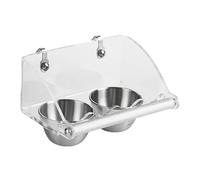 Tazones Para Pájaros Para Jaula, Dispensador De Alimentación De Acero Inoxidable, Comederos Y Bebederos Para Aves Con Soporte De Acrílico, para Periquitos Cacatúas Canarios Loros Pinzones Animales Peq