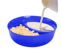 Tazones para patatas fritas y salidas, tazón de cereales antiempapado, Cuenco para aperitivos para servir cereales, Plato apilable con sección de remojo, cuencos para galletas, bandejas divididas