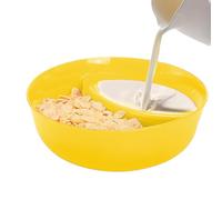 Tazones para patatas fritas y salsas, tazón de cereales antiempapado | Plato de servir antiempapado para aperitivos | Cuenco de patatas fritas con sección de salsa, plato de aperitivo dividido, plato