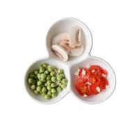 Tazones para salsa Cuenco de cerámica blanco puro for aperitivos, cuenco for aderezo de salsa, cuenco Triple creativo, plato for aperitivos, ensaladera Tazas de Salsa