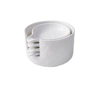 Tazones para salsa Plato de condimento apilable, plato de inmersión doméstico de cerámica, plato de aperitivos Simple con cubo de almacenamiento Tazas de Salsa(Blanco)