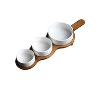 Tazones para salsa Plato de Salsa de Cerámica con Bandeja for Servir Platos for Condimentar Tazón for Inmersión Platos for Condimentos Tazones for Acompañar Servidor for Condimentar Salsa de Tomate Mo