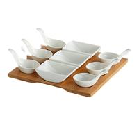 Tazones para salsa Platos de cerámica for condimentos, cuencos for mojar, platos for aperitivos, platos for servir con bandeja de 25,3 cm for condimentos, aperitivos, patatas fritas, salsas, frutos se