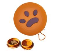Tazones plegables para perros - Plato plegable de alimentación para cachorros, juego de cuencos compactos 2 en 1 para perros, a prueba de derrames, cuenco plegable de silicona antideslizante para