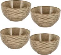 Tazones sin orejas - Juego de 4 cuencos para sopa - Cuenco para servir, Ensaladera, Cuenco para mezclar y tazón de fruta - Cuencos de cerámica de 14 cm para sopa, fideos, desayuno y ensalada