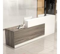 Tazyee Escritorio de recepción en forma de L con mostrador, cajones con cerradura y almacenamiento, mostrador de recepción moderno de 47 a 118 pulgadas, escritorio de recepción para oficina y salón