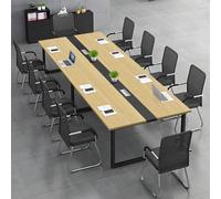 Tazyee Mesa de Conferencias Grande para Oficinas - Mesa de Reuniones para Muchas Personas, Diseño de Madera, Fácil Montaje, Espacio Amplio para Seminarios y Aulas (Sillas No Incluidas)