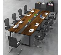 Tazyee Mesa de Conferencias Grande para Oficinas - Mesa de Reuniones para Muchas Personas, Diseño de Madera, Fácil Montaje, Espacio Amplio para Seminarios y Aulas (Sillas No Incluidas)