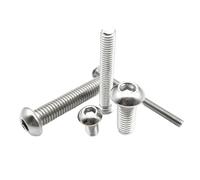 TAZYYZUU 5/10/50 Uds M1.6 M2 .5 M3 M4 M5 M6 M8 A2-70 304 Acero Inoxidable ISO7380 Cabeza De Botón Hexagonal Tornillo Allen(M2 50pcs,25mm)