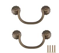 TAZYYZUU Juego de 2 Tiradores for cajones, Cobre, Retro for armarios Cocina, herrajes for Cajas Madera Escritorio, latón(Vintage Brass,Hole Center 66mm)