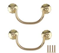 TAZYYZUU Juego de 2 Tiradores for cajones, Cobre, Retro for armarios Cocina, herrajes for Cajas Madera Escritorio, latón(Gold,Hole Center 78mm)