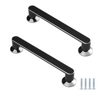 TAZYYZUU Juego de 2 Tiradores mármol for cajones, pomos for armarios y Puertas Muebles. Aptos for Cocina, tocador Otros(Black,Hole Center 160mm/6.3 Inches)