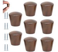 TAZYYZUU Juego de 8 Tiradores Madera for cajones Muebles, cónicos con Tornillos, Aptos for armarios, roperos y cómodas(Walnut,22 * 22mm)