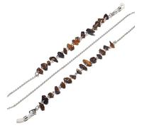 TAZYYZUU Retenedor de Gafas Cadena de Gafas Piedra Natural, cordón for, Cuerda Creativa for Sol, for Colgar en el Cuello, Accesorios(White-Fruit Peach5)