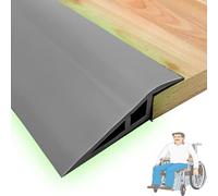 TAZYYZUU Tira de transición rampa umbral Vinilo, Tira Ajuste Borde Piso autoadhesiva, Reductor superposición Alfombra laminada Caucho Flexible for Puertas(Gray,L 500 cm x H 2 cm)