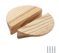 TAZYYZUU Tiradores Redondos de Madera for armarios Cocina (Paquete 2). Pomos y Tiradores for cajones, tocadores. Herrajes for(Ash,Hole Center 32mm/1.26 Inches)