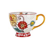 Tazza da caffè, tazze in ceramica con motivo floreale dipinto a mano 15 OZ Tazza grande per caffè, latte, latte, cappuccino, tè, cacao, compleanno Natale Festa della mamma Regali di San Valentino per famiglia, amico (1 pz)