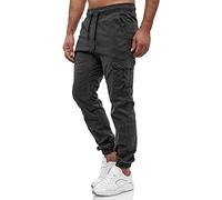 Tazzio 16610 Pantalón cargo para hombre, pantalón chino de corte regular, vaquero, antracita, XXXL