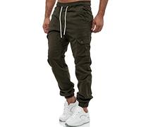 Tazzio 16610 Pantalón cargo para hombre, pantalón chino de corte regular, vaquero, caqui, XXL