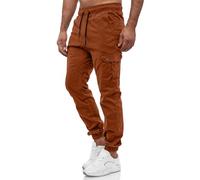 Tazzio 16610 Pantalón cargo para hombre, pantalón chino de corte regular, vaquero, marrón claro, L