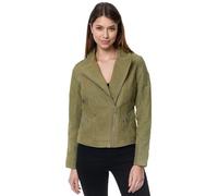 Tazzio Chaqueta de cuero para mujer, estilo biker F500, verde, S