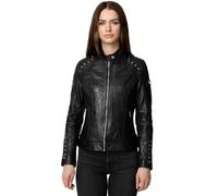 Tazzio Chaqueta de cuero para mujer, estilo biker F521, Negro , S