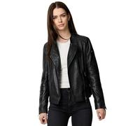 Tazzio Chaqueta de cuero para mujer, estilo biker F523, Negro , S