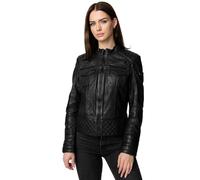 Tazzio Chaqueta de cuero para mujer, estilo biker F524, Negro , M