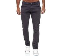 Tazzio Pantalones chinos para hombre 19530, ajustados, elásticos, con mezcla de algodón, pantalones casuales de diseñador, para todo el año, cómodos, antracita, 38W / 32L